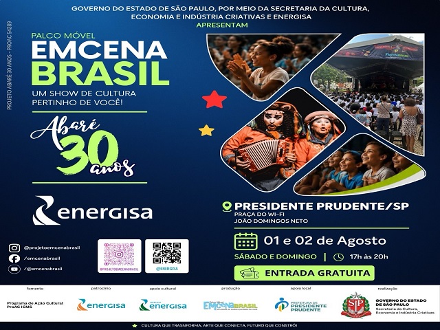 Presidente Prudente Recebe o Projeto Cultural EmCena Brasil em Agosto
