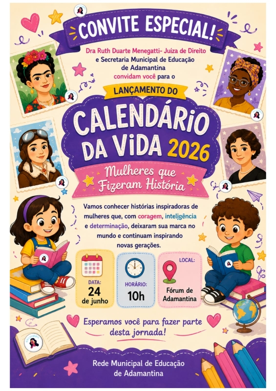 Lançamento do Calendário 2026: Celebrando Mulheres que Mudaram a História