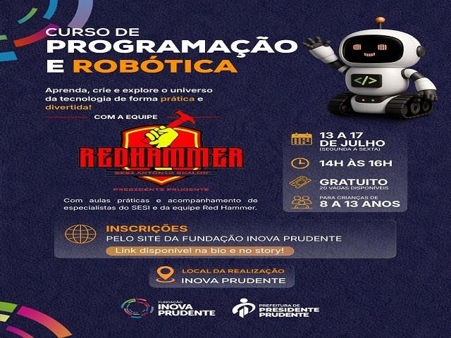 Curso de Programação e Robótica para Crianças em Presidente Prudente