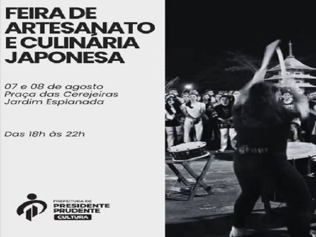 Feira de Artesanato e Culinária Japonesa em Presidente Prudente nos Dias 7 e 8 de Agosto