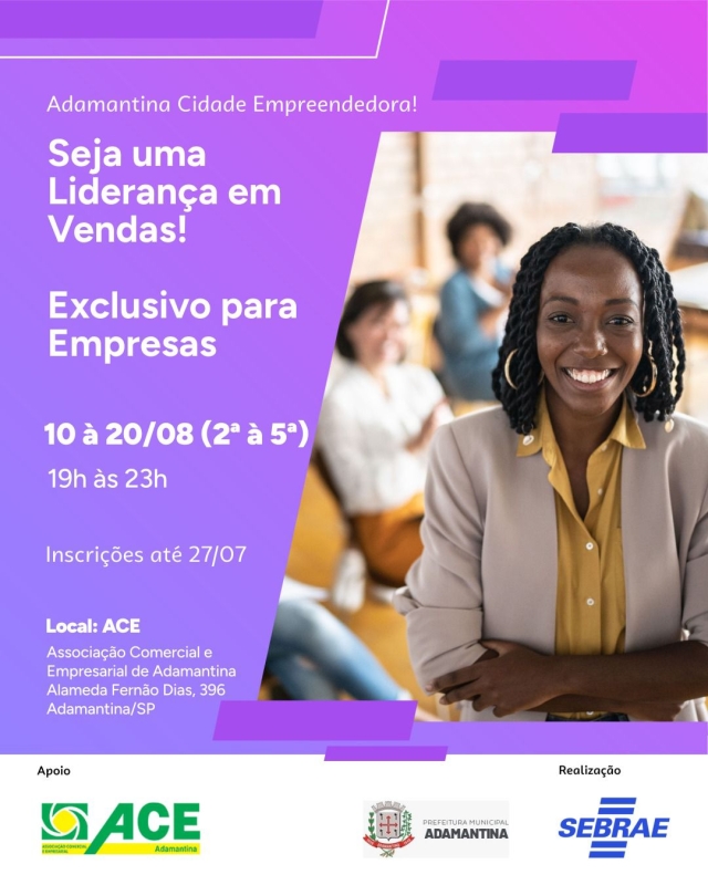 Prefeitura de Adamantina oferece curso gratuito para líderes em vendas