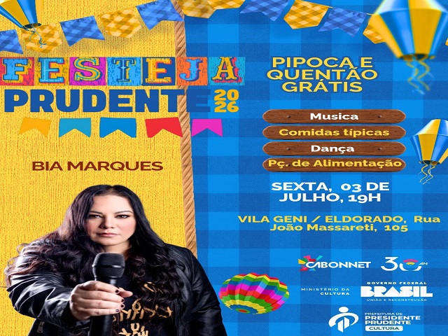 Festeja Prudente 2026: Festas Julinas Gratuitas Neste Fim de Semana