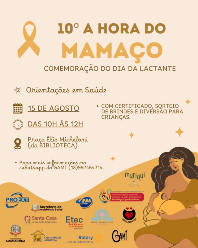 Adamantina recebe a 10ª edição do evento A Hora do Mamaço neste sábado