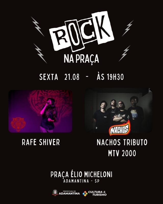 Adamantina promove evento gratuito de rock nesta sexta-feira na Praça Élio Micheloni