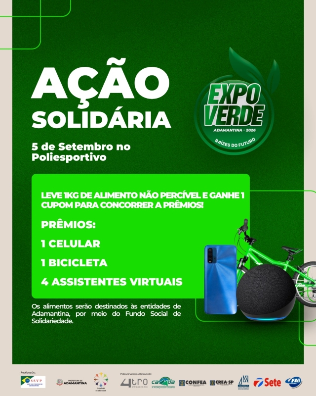 ExpoVerde 2026: Ação Solidária em Adamantina para Ajudar o Próximo