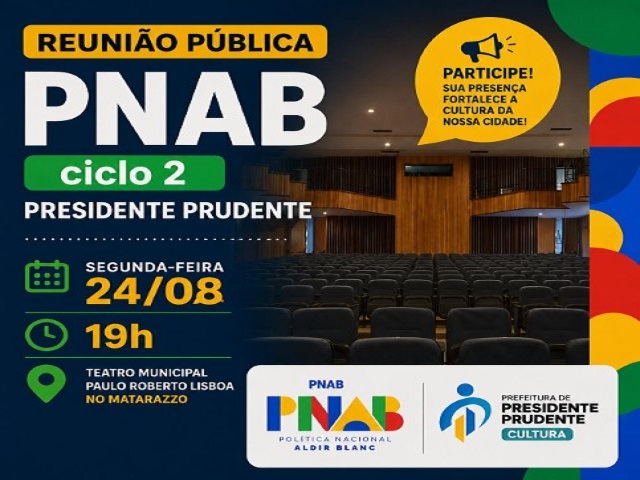 Reunião sobre Ciclo 2 da Política Nacional Aldir Blanc em Presidente Prudente