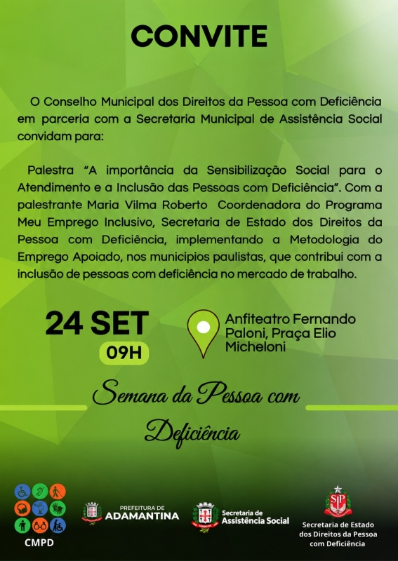 Palestra sobre Inclusão e Sensibilização Social em Adamantina