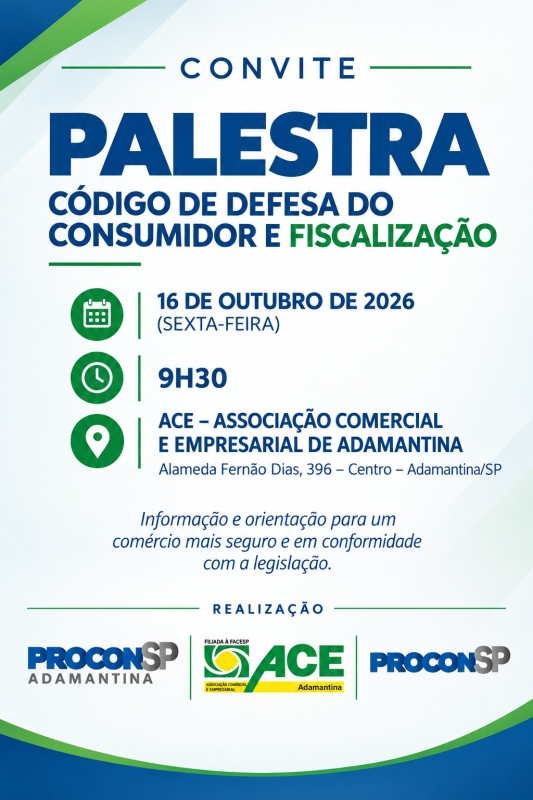 Palestra do Procon em Adamantina sobre Defesa do Consumidor e Fiscalização