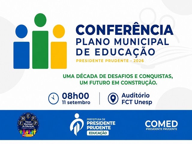 Inscrições abertas para Conferência do Plano Municipal de Educação em Presidente Prudente