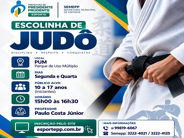 Inscrições Abertas para Escolinha de Judô em Presidente Prudente