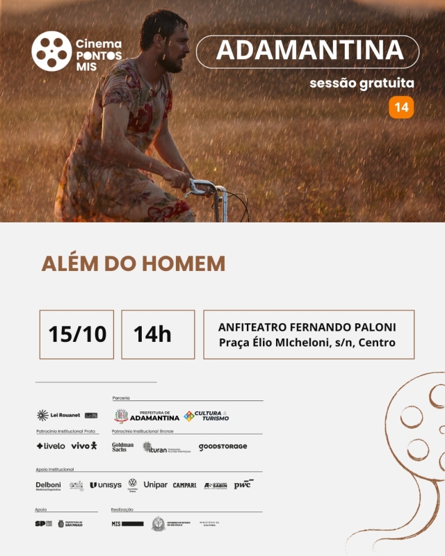 Exibição gratuita do filme ‘Além do Homem’ em Adamantina no dia 15 de outubro